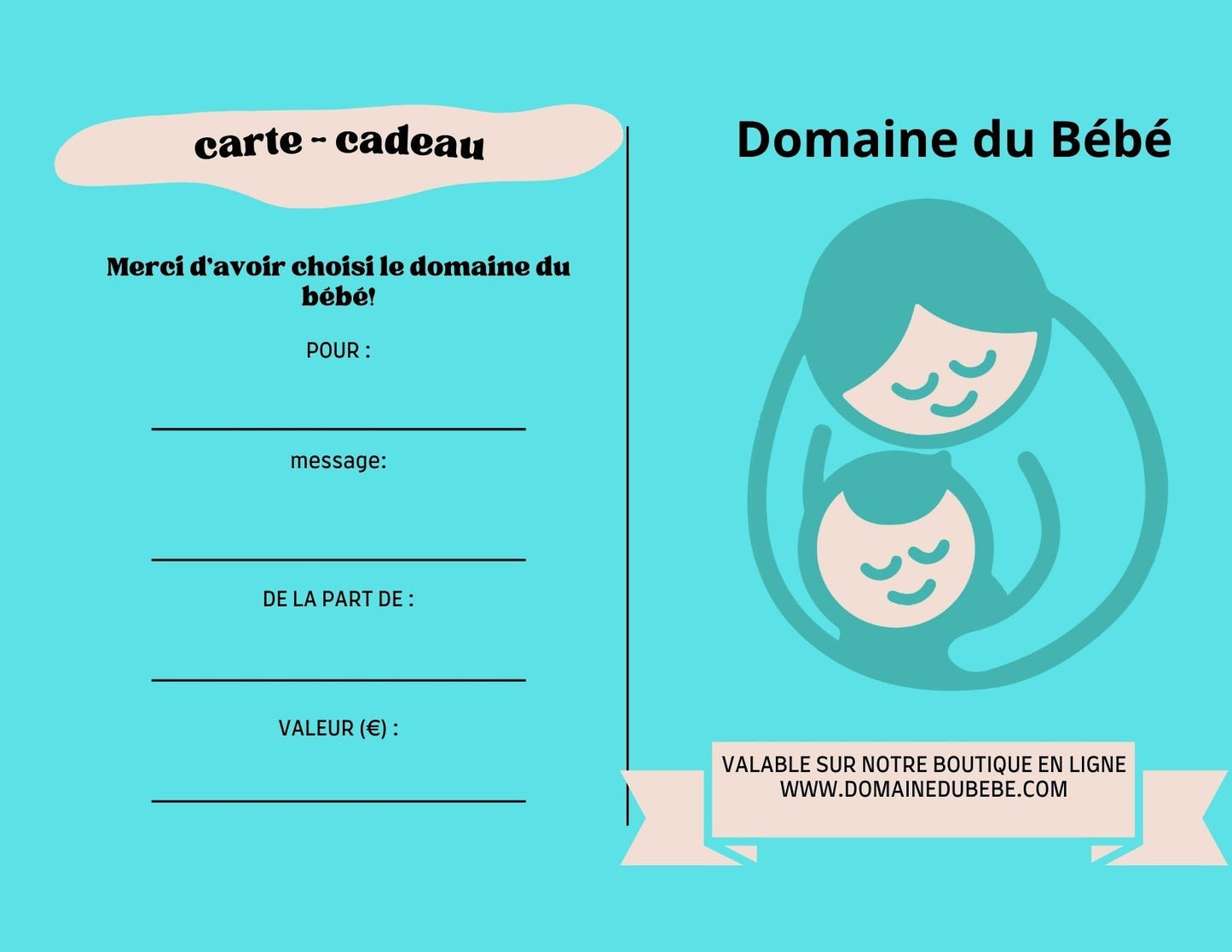 Offrez le bonheur en cadeau avec nos cartes cadeau pour Maman & Bébé! - Domaine du bebe