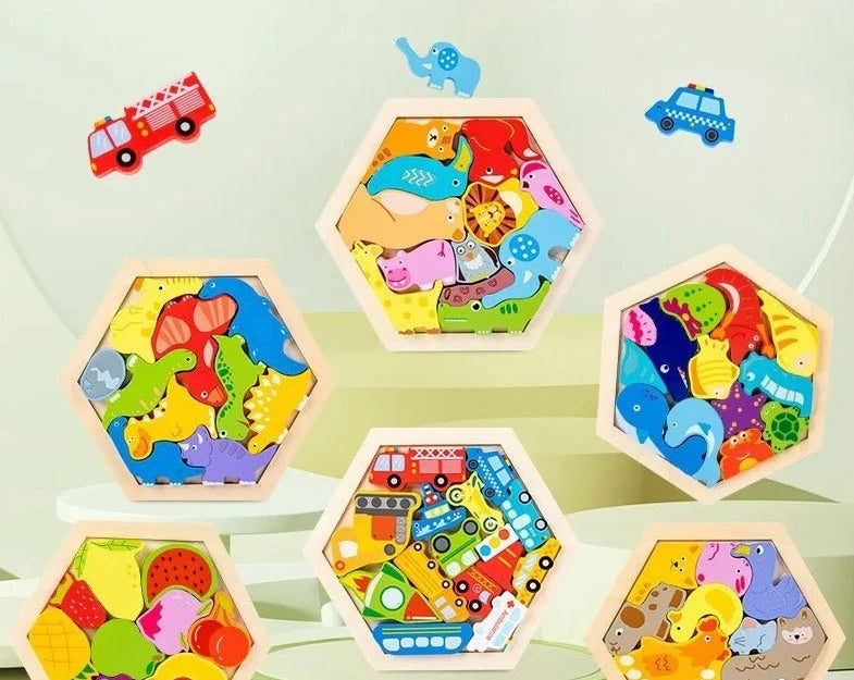 Puzzle 3D en bois pour bébé, jouet de développement de l'intelligence des enfants - Domaine du bebe